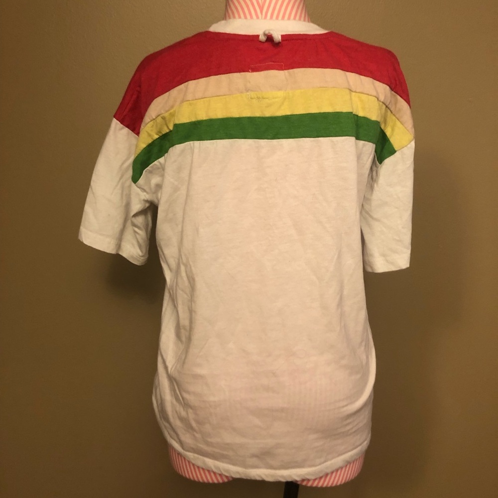 Camp Collection White Color Block Tee - Size L - image 3